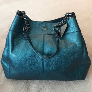 Coach Lexy Chain Shoulder Bag - Metallic Dark Teal